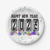 Odometer New Years Party 2026 Pappteller (Vorderseite)