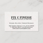 Odometer | Reparaturwerkstatt Visitenkarte (Rückseite)