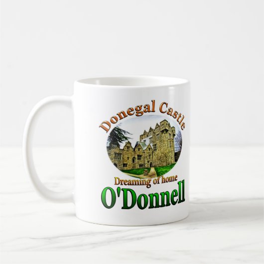 O'Donnell, das von Zuhausedonegal-Schloss Irland Kaffeetasse (Links)