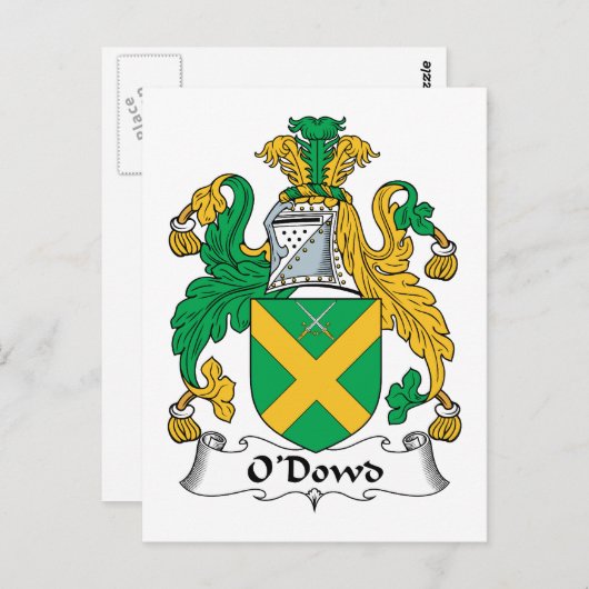O'Dowd Familienwappen Postkarte (Vorne/Hinten)