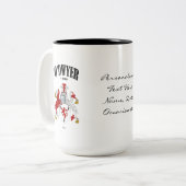 O'Dwyer Familienwappen, Übersetzung und Bedeutung Zweifarbige Tasse (Vorderseite Links)