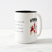 O'Dwyer Familienwappen, Übersetzung und Bedeutung Zweifarbige Tasse (VorderseiteRechts)