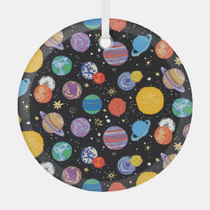 Odyssee im Weltraum: Planetäres Muster Ornament Aus Glas