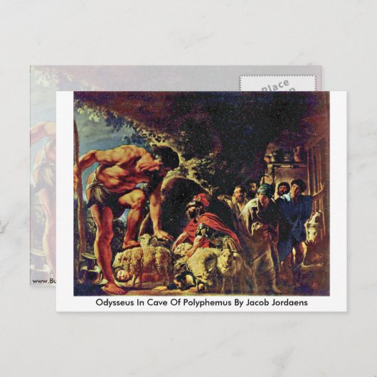 Odysseus in der Höhle Polyphemus von Jacob Jordaen Postkarte (Vorne/Hinten)