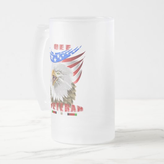 OEF Afghanistan Veteranen-Tasse Mattglas Bierglas (Vorderseite Links)