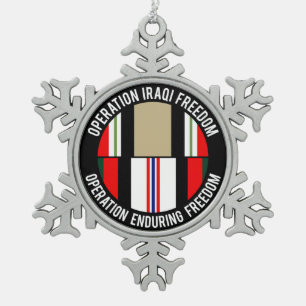 OEF - OIF SCHNEEFLOCKEN Zinn-Ornament