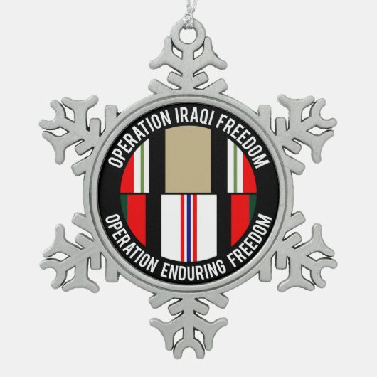 OEF - OIF SCHNEEFLOCKEN Zinn-Ornament (Vorderseite)