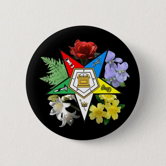 OES Blumenemblem-Knopf Button (Vorderseite)
