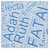 OES Collage Blue Stoff (Nahaufnahme)