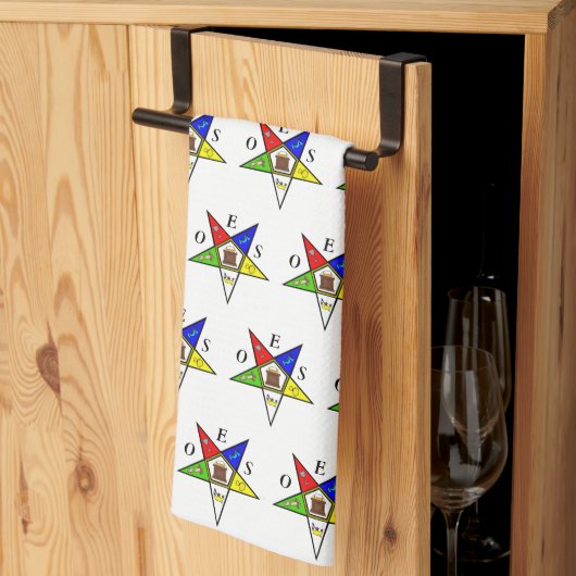 OES Eastern Star Schwester Masonic Freimaurerei Geschirrtuch (Drittel gefaltet)