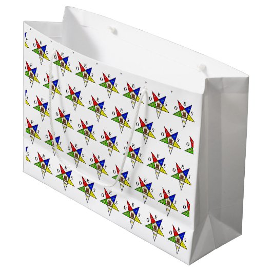 OES Eastern Star Schwester Masonic Freimaurerei Große Geschenktüte (Vorderseite Schrägansicht)