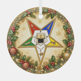 OES Eastern Star Weihnachtsbaumschmuck Ornament Aus Glas