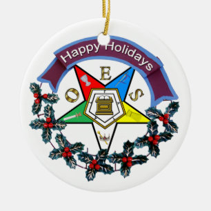 OES Feiertags-Kranz Keramikornament