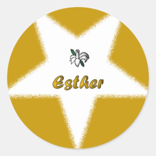 OES Floral Star Point Sticker - Esther (Vorderseite)