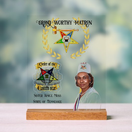 OES Grand Worthy Matron Acrylschild (Neutral)