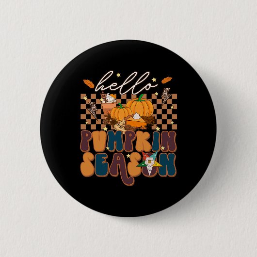 OES Hello Fall Pumpkin Saison der Eastern Star Button (Vorderseite)