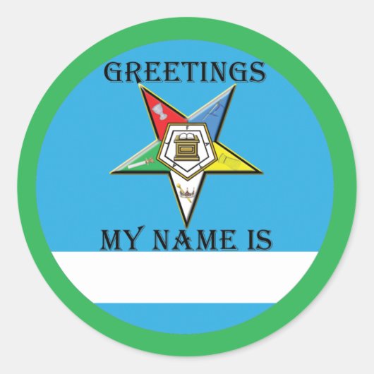 OES Name Tag Runder Aufkleber (Vorderseite)