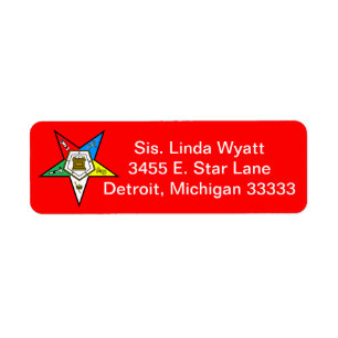 OES Order des Eastern Star Return Mailing Label