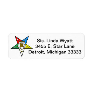 OES Order des Eastern Star Return Mailing Label