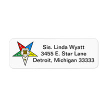 OES Order des Eastern Star Return Mailing Labels