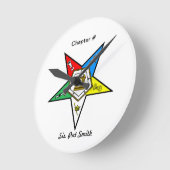 OES Order of the Eastern Star Clock Runde Wanduhr (Winkel)