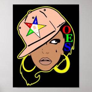 Oes Snapback Sister Order of the Eastern Star Moth Poster