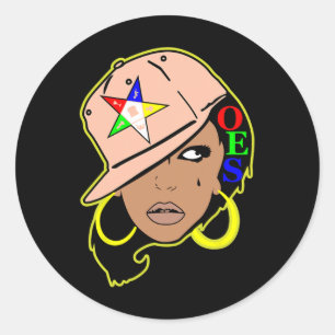 Oes Snapback Sister Order of the Eastern Star Moth Runder Aufkleber
