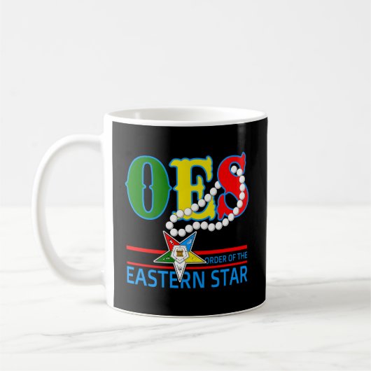 Oes Star Necklace Orden der Eastern Star Mother Kaffeetasse (Links)