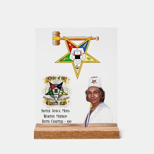 OES Worthy Matron Acrylschild (Vorderseite)