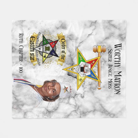 OES Worthy Matron Fleecedecke (Vorderseite (Horizontal))