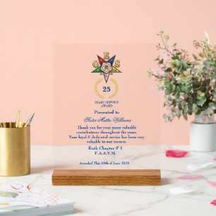 OES Years Services Award Acrylschild