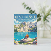 Oeschinensee Schweiz Postkarte (Stehend Vorderseite)
