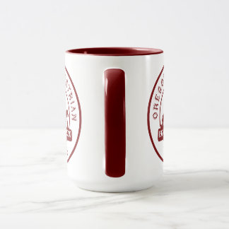 OET-Tasse mit 50-jährigem Logo Maroon und White Tasse