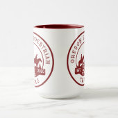 OET-Tasse mit 50-jährigem Logo Maroon und White Tasse (Zentrum)