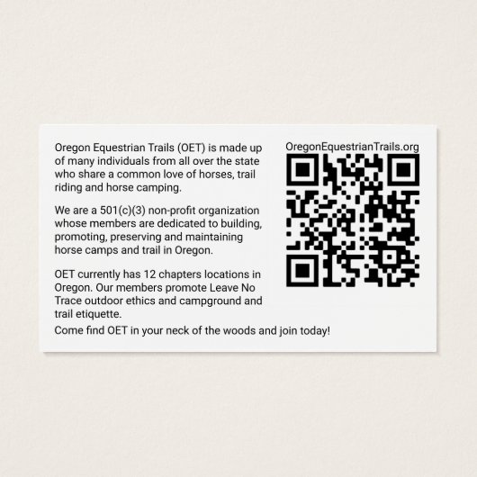 OET-Visitenkarte (Rückseite)