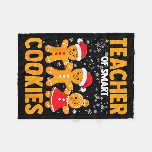 Of Smart Cookies Gingerbread Christmas Teacher Cut Fleecedecke (Vorderseite (Horizontal))