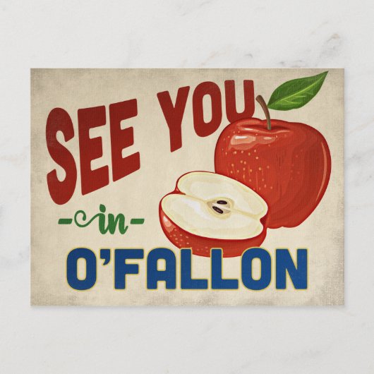 O'Fallon Missouri Apple - Vintage Travel Postkarte (Vorderseite)