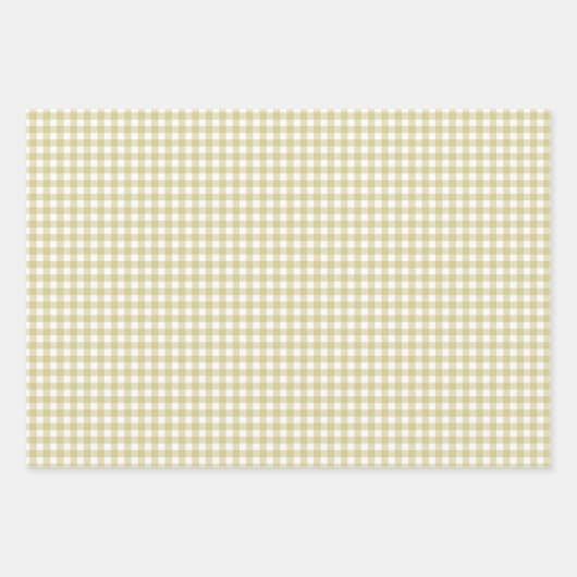 Ofen Gelb Kariert Geschenkpapier Set (Vorderseite)