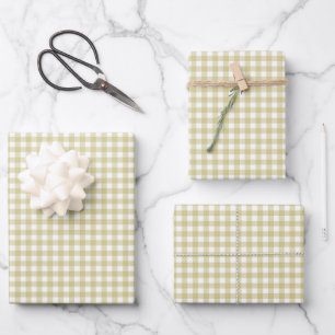 Ofen Gelb Kariert Geschenkpapier Set