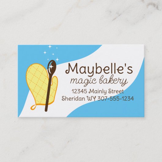 Ofen Mitt Holzlöffel Backbänder Bikerkarten kochen Visitenkarte (Vorderseite)