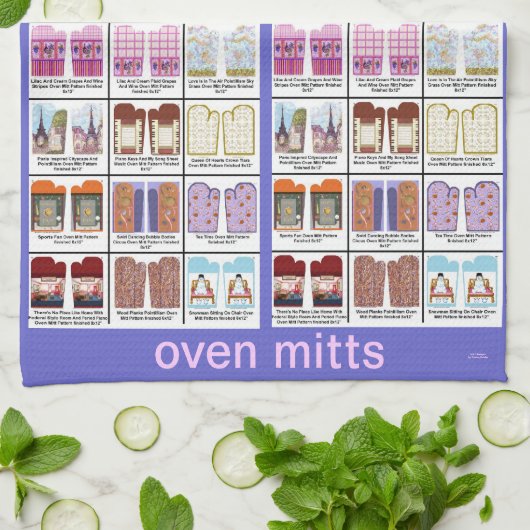 Ofen-Mitt-Kunstmuster auf Küchentuch durch Kristie (Gefaltet)