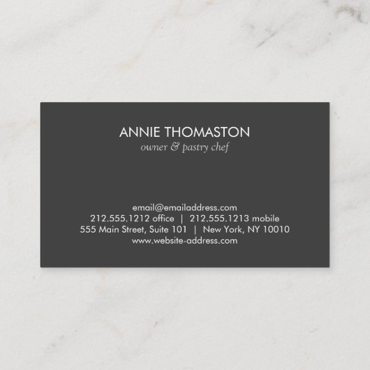 Ofen-Mitt-Logo für Bäckerei, Backwaren Visitenkarte (Rückseite)