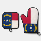 Ofen Mitt, Pot Holders mit der Flagge von North Ca Ofenhandschuh & Topflappen-Set (Vorderseite)