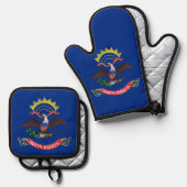 Ofen Mitt, Pot Holders mit der Flagge von North Da Ofenhandschuh & Topflappen-Set (Vorderseite/Rückseite)