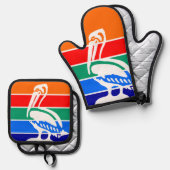 Ofen-Mitt, Pot Holders mit der Flagge von St. Pete Ofenhandschuh & Topflappen-Set (Vorderseite/Rückseite)