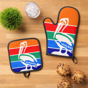 Ofen-Mitt, Pot Holders mit der Flagge von St. Pete Ofenhandschuh & Topflappen-Set