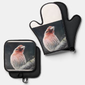 OFEN MITT UND POTINHABER - FINDEN OFENHANDSCHUH & Topflappen-Set (Vorderseite/Rückseite)