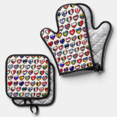 Ofen Mitte - Flaggen Ofenhandschuh & Topflappen-Set (Vorderseite/Rückseite)