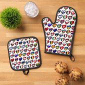 Ofen Mitte - Flaggen Ofenhandschuh & Topflappen-Set (Oben Unten)