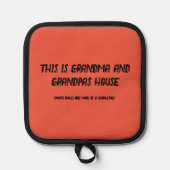 Ofen-Mitte von Oma und Grandpas House Topflappen (Vorderseite)